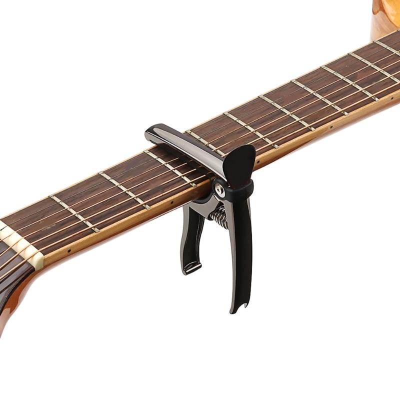 Guitar Capo, 4 In 1 Zinc Alloy Capo for Acoustic Electric Guitar Ukulele with Picks Holder, String Cutter and Pin Puller