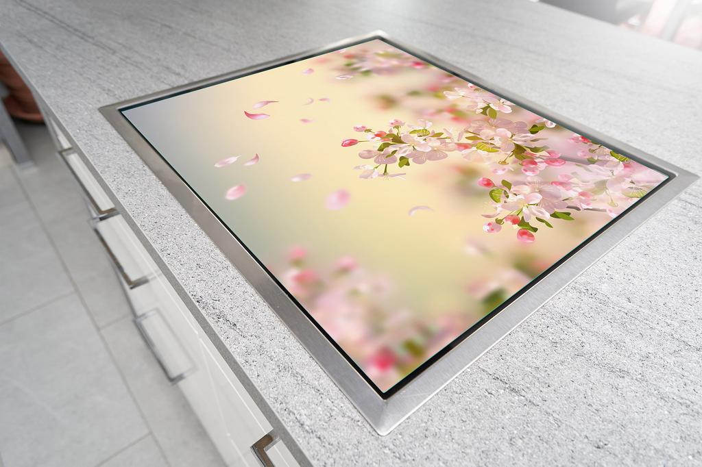 Glass stovetop protector 70x52 Flower