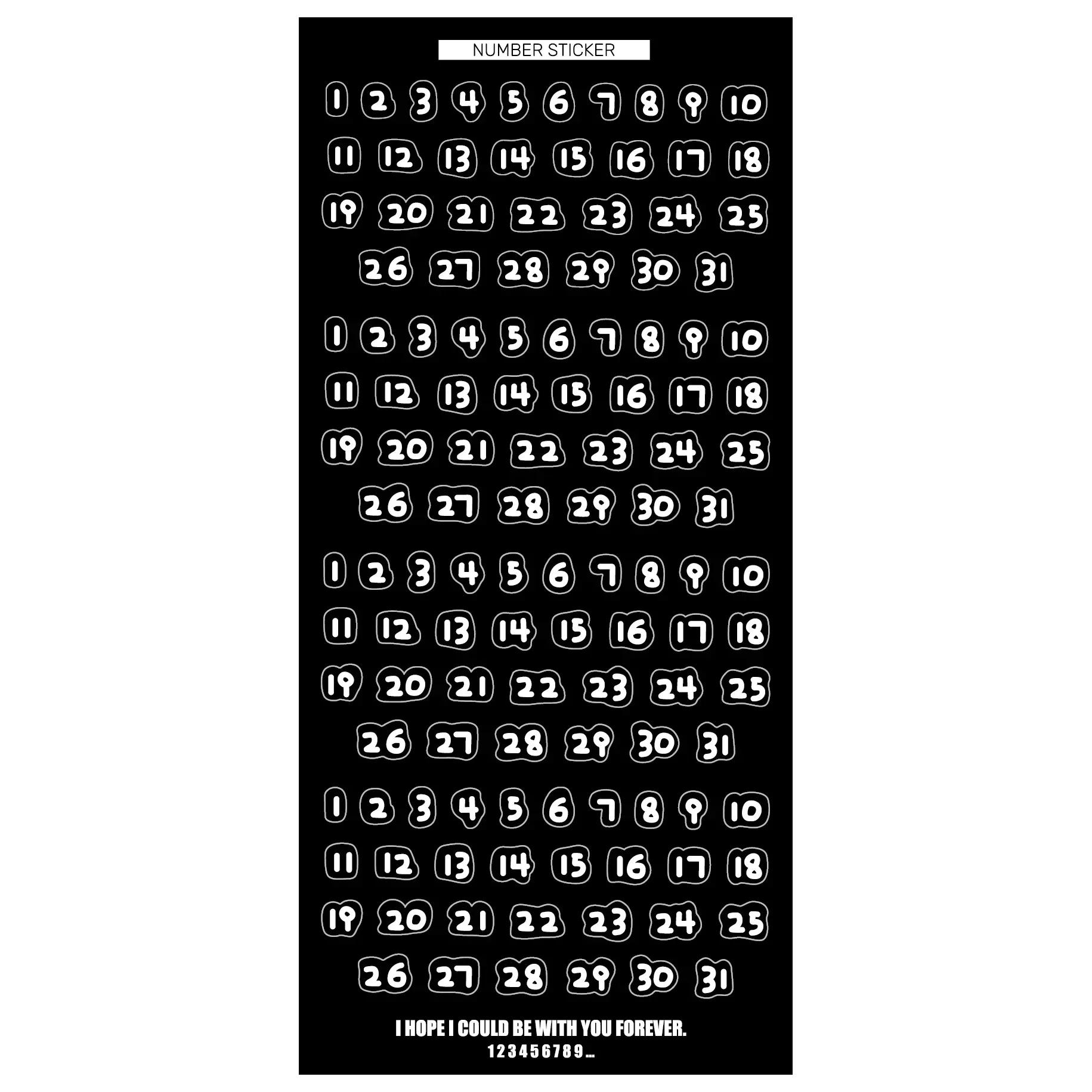 

1 шт. Милый мультяшный детский шрифт № 1~31 наклейки с цифрами календарь планировщик скрапбукинг журнал ежемесячный день ежедневный этикетка времени украшение