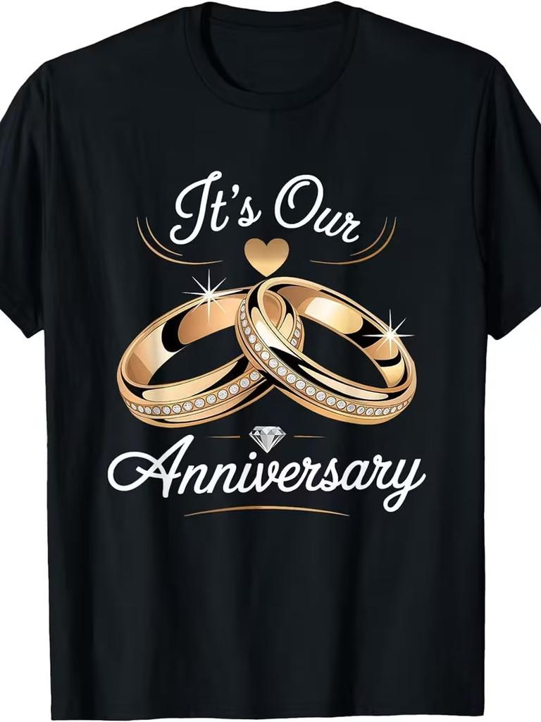 This Is Our Wedding Anniversary Shirt, Suitable for Couples, Men's T-shirt, 6.35