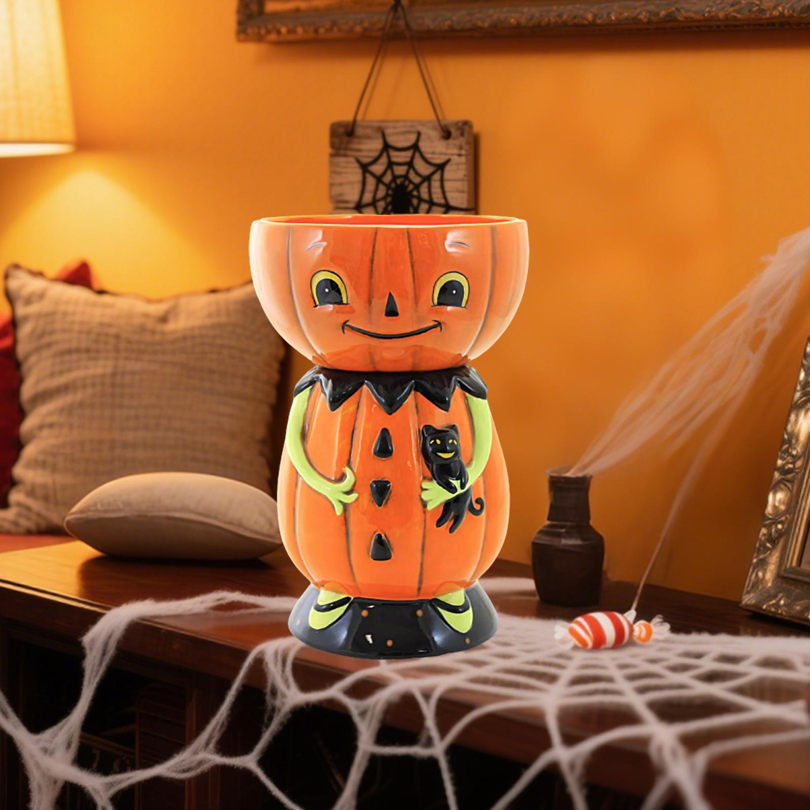 

Retro Halloween Decorations Halloween Decorative Items Pumpkin Standing Snack Bowl Can Hold Snacks One Size