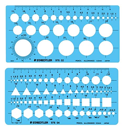 

STAEDTLER Template Circle Ruler + Combination Ruler 976 02 + 976 04 (Set of 2)