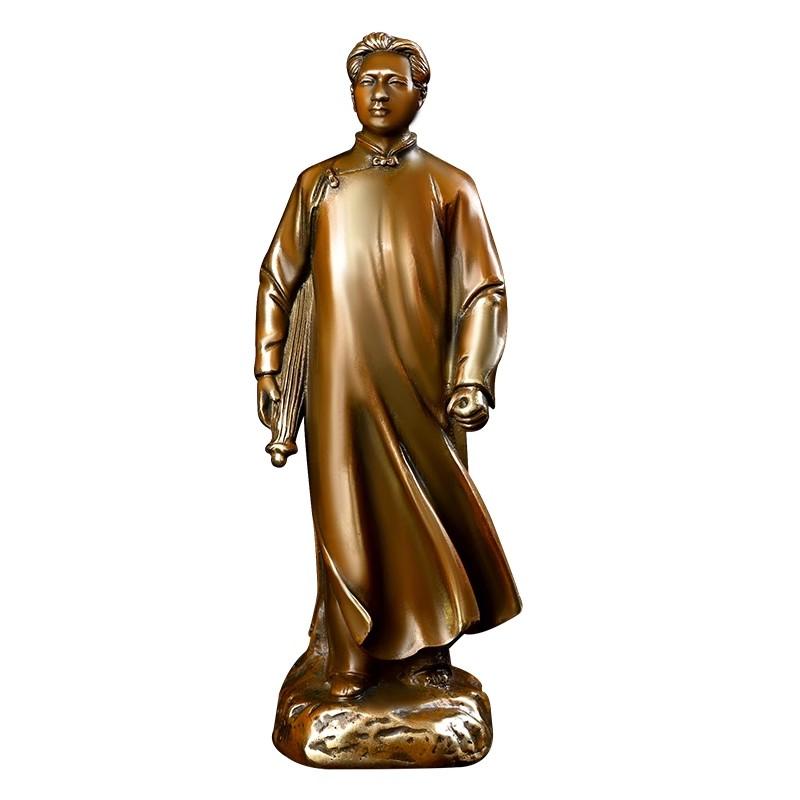 Ornaments a Pure Copper Statue of Chairman Mao Zedong, a Great Man,home and Office Decoration