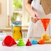 KALAVE Kitchen Funnel Set 6 Pack - Food Grade Silicone Collapsible Funnel, Funnels for Kitchen Use Filling Bottles, Daily Cooking, and Water or