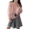 Hooded pullover sweater women's solid color simple lazy loose design autumn and winter new thick knitted sweater