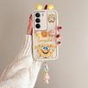 KEYSION Cute Ear 3D Cartoon Case for Realme C71 with Bracelet Soft Silicone Shockproof Phone Back Cover for OPPO Realme C71