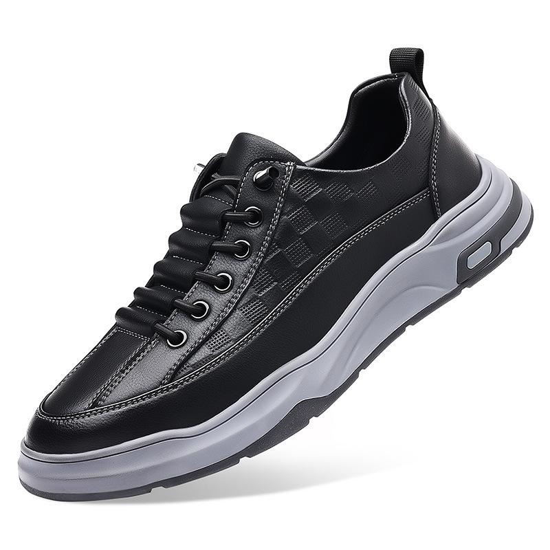 Fashion Retro Cowhide Platform Board Shoes for Men Designer Soft-soled Casual Men's Sneakers Fashion Leather Sports Zapatos De Hombre