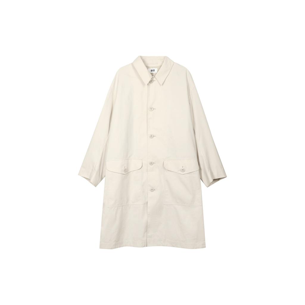 Uniqlo U Series Solid Color Single Breasted Mid Length Trench Coat Men coats Light-Beige 457988-30