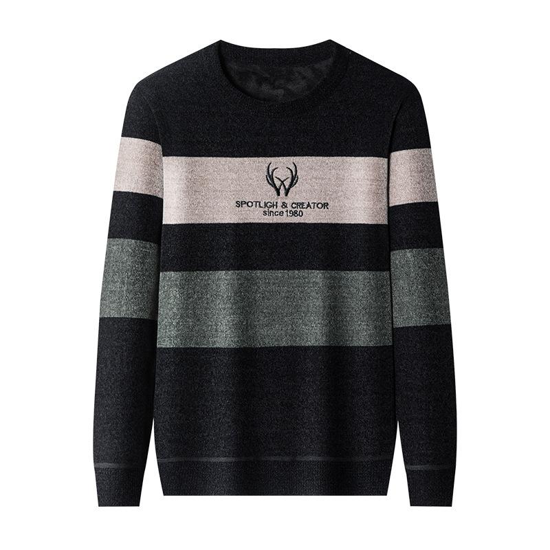 Pull en cachemire chenille pour homme, tricot pour homme, automne et hiver, nouveau pull brodé, épais
