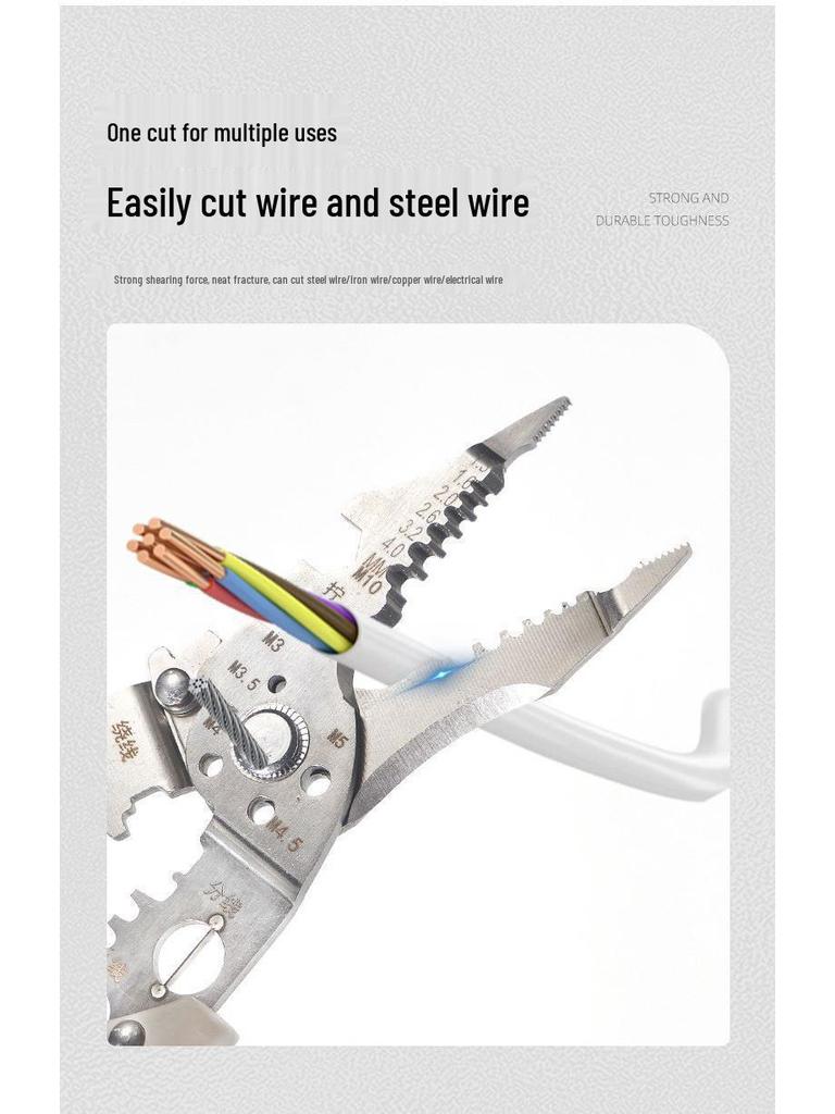 Universal 2025 Multifunctional Electrician Wire Stripper & Crimper with Wire Looping & Cutting Abilities