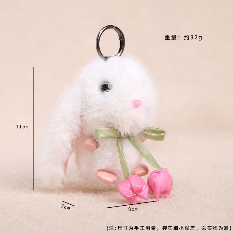 Chaveiro de Coelho de Pelúcia Com Enchimento de Algodão PP Para Meninas e Mulheres