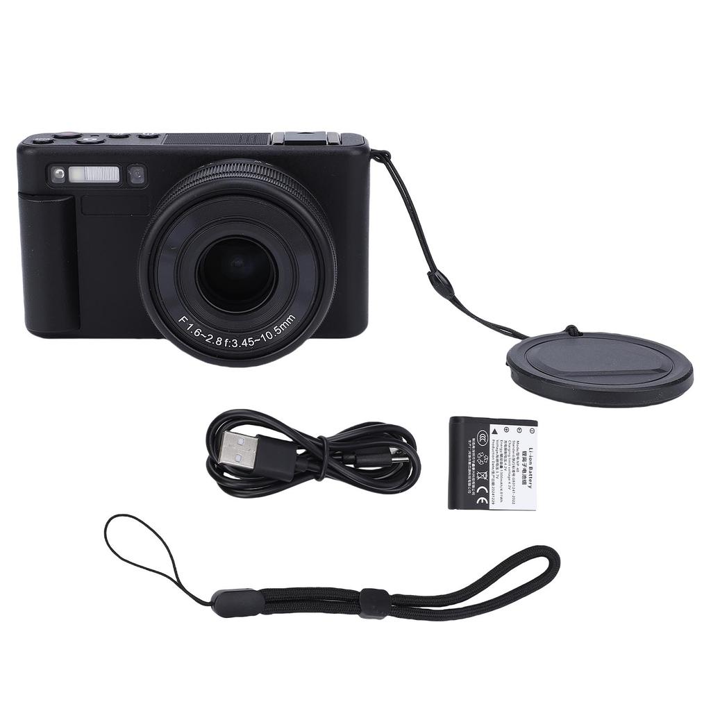 5K Digital Camera 72MP HD Autofocus Compact Video Travel Camara with 2.8in 180 degrees Flip Screen 4X Digital Zoom 3X