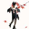 Halloween Skeleton Feather Jumpsuit Cosplay Set With Mask Gloves Wings Party