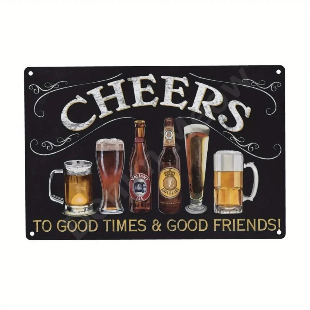 Vintage Drink Beer Aluminum Sign Alcohol Metal Sign Backyard Bar Retro Plaques For Man Cave Pub Cafe Club Rules Painting Deco