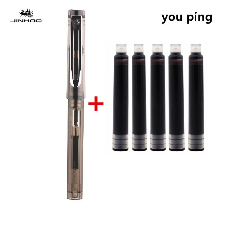 New Jinhao Transparent Colour Business Office Fountain Pen Student School Stationery Supplies