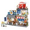 Japanese Mini Block Street View Folding Food Street Octopus Barbecue Ice Shop Assembly Building Block Toys Christmas Gift