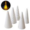Christmas Tree Decorations Set 5Pcs Illuminated With/No LED Lights, Nordic Style Luminous Decorative Figurine Tabletop Ornaments, Cone for Home Office