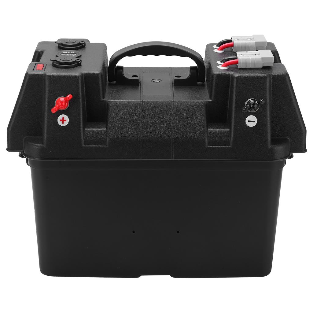 Backup Battery Box Power Center Portable Marine Accessary with Voltmeter for Car RV Yacht Ship 12V