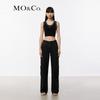 MO&Co. U-Neck Contrast Trim Knit Cropped Racerback Tank Top