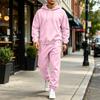 Men's Color Sweatsuit Trendy Casual Athletic Set for Spring and Fall