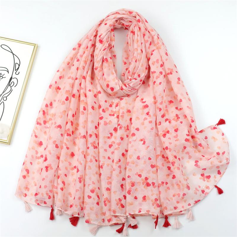 Spain Lovely Poppy Floral Tassel Viscose Shawl Scarf Lady High Quality Wrap Thin Headband Bufandas Muslim Hijab Sjaal 180*90Cm