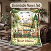 Wildlife Animals Theme Throw Blanket Custom Name Text Personalized Blanket Soft Cozy Blanket for Home Sofa Bed