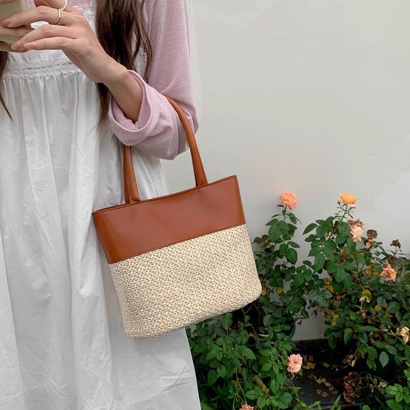 

Плетеные сумки женские новые модные сумки на ремне сумки через плечо для отдыха универсальные сумки-ведра сумки через плечо из травы