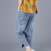 2024 Korean Style Summer Casual Loose Straight-Leg Jeans: Slimming Plus-Size, Versatile Seven-Point Pants