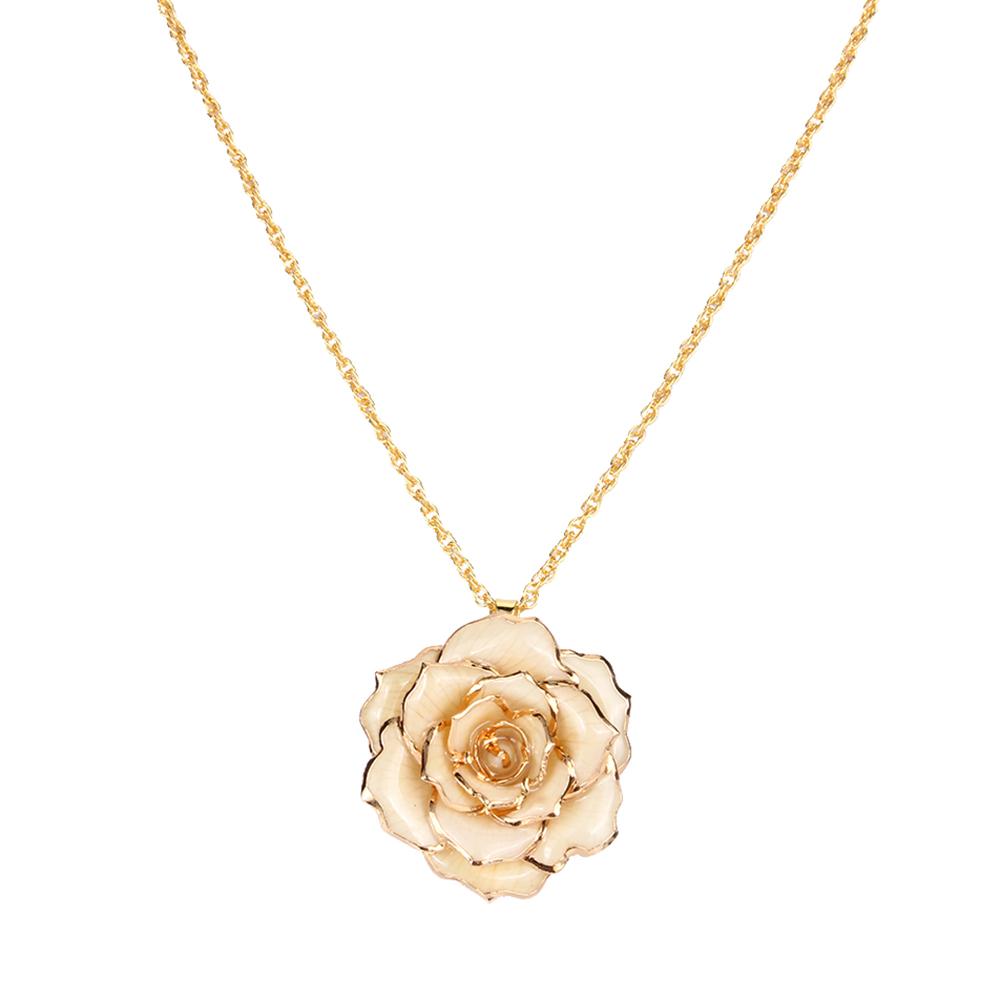 30mm Golden Necklace Chain with 24k Gold Dipped Pendant Gift For Women