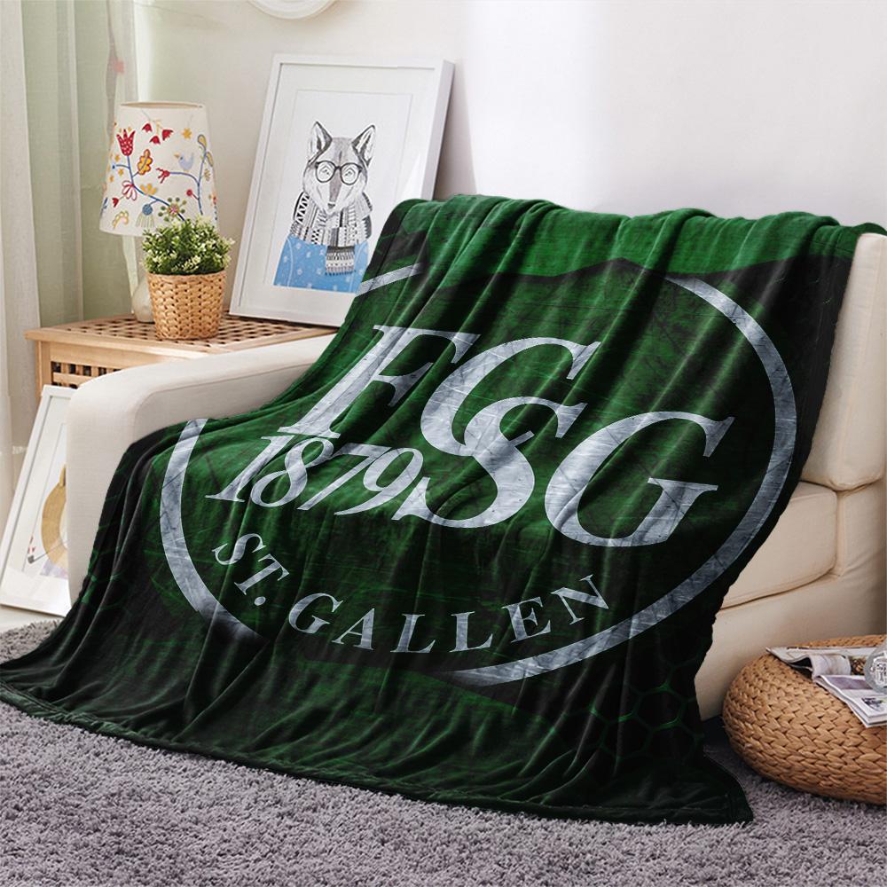 St. Gallen Voetbalclub Print Flanellen Deken, Hoge Kwaliteit Comfortabel voor Alle Seizoenen, Woondecoratie, Warmte en Comfort