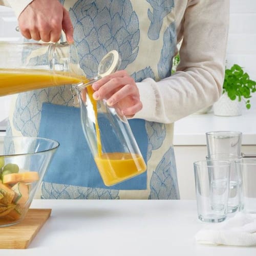 IKEA KORKEN: 1 L Clear Glass Bottle with Lid (805.413.63/80541363)