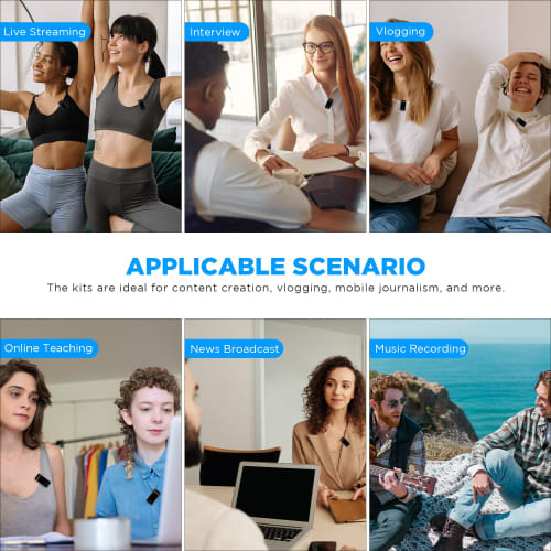 BOYA BY-XM6 S2 Mini Wireless Lavalier Microphone System with OLED Screen for DSLR Camera Smartphone YouTube Video Facebook Live Stream