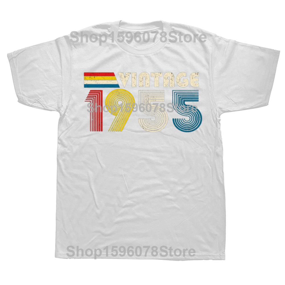 Funny Vintage 1955 70th T Shirts Cotton Short Sleeve Birthday Gifts Mens Clothing Fashion Casual Loose Oversized T Shirt