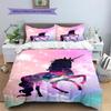 Star Uni-horse Pattern Bedding Quilt Set Quilt Cover Pillowcase Home Decoration Gift (1 * duvet cover + 2 * pillowcase, without core)