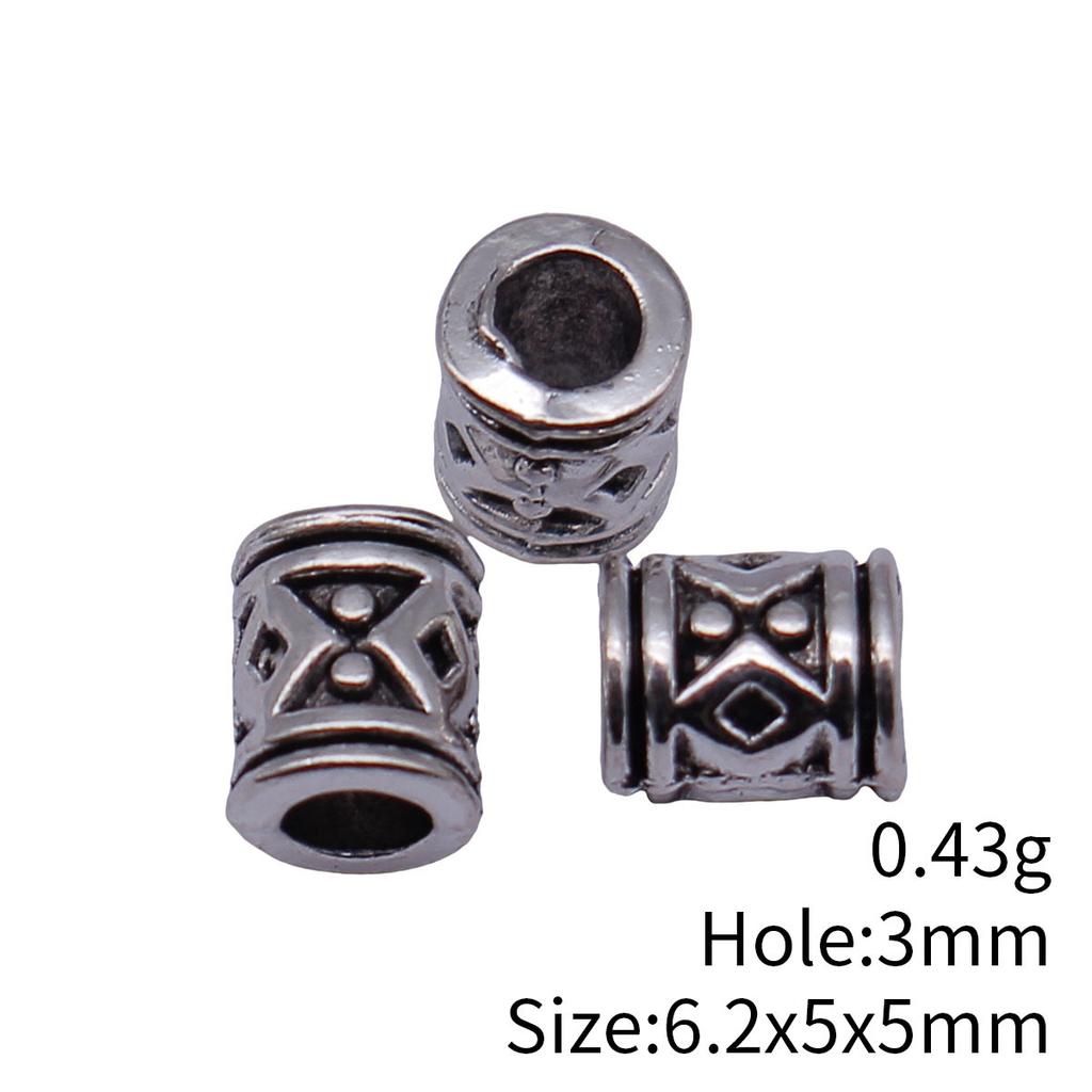 Concentric Circle Pattern Tube Spacer Beads Metal Loose Beads For Bracelet Necklace Hair Jewelry Craft Accessories For