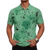 Camisa Polo de Manga Corta para Hombre con Estampado Abstracto Corte Clásico Cuello de Botones Tejido Suave Transpirable Top Informal