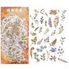 60-Piece Vintage Botanical Sticker Pack, Retro Plant Designs for Handmade Decoration & Journaling