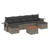 8-teiliges Gartensofa-Set mit Kissen Grau Poly-Rattan