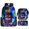 Messi Soccer Kids Backpack Set With Breathable Oxford Fabric For School Children