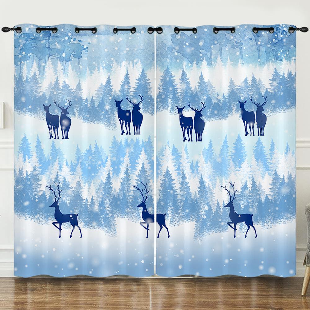 

Штора Мультяшное Животное Медведь Олень Любовь Котенок Цифровая Печать Блэкаут Штора На Люверсах 97cm*114cm*2