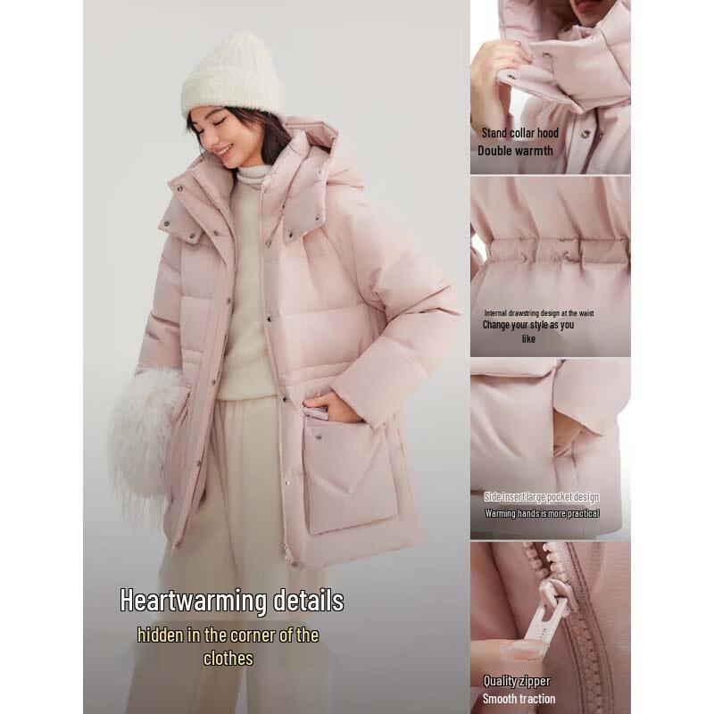 BOSIDENG B250245206 Detachable Hood Thickened Loose Down Jacket