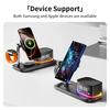 25W Qi2.2 Magnetic Wireless Charger Stand Alarm Clock RGB Light For iPhone 17~12 Pro Max iWatch 11-2 Airpods Pro 3 Fast Charging