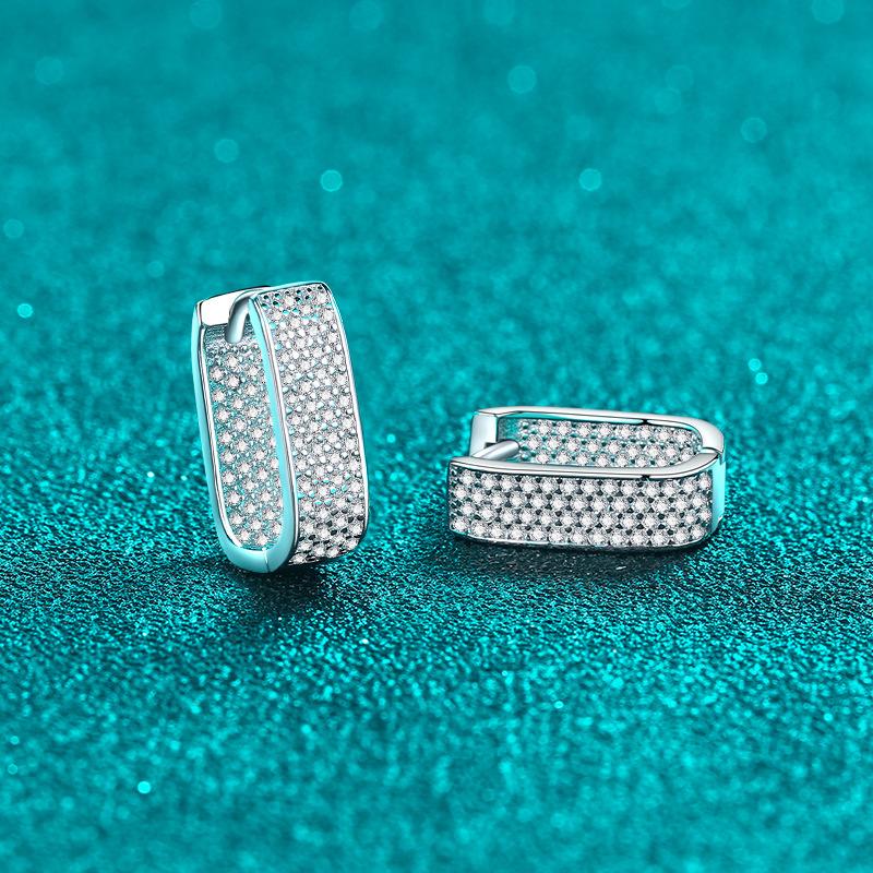 0.92ct Moissanite Earrings for Women Lab Grown Diamond Ear Studs 925 Silver Fine Jewelry Gift