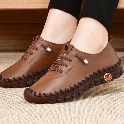 Flat Bottomed Women's Shoes Hand Sewn Oversized Spring Casual Sports Shoes Wedge Heels Women's Vulcanized Single Shoes Sneakers
