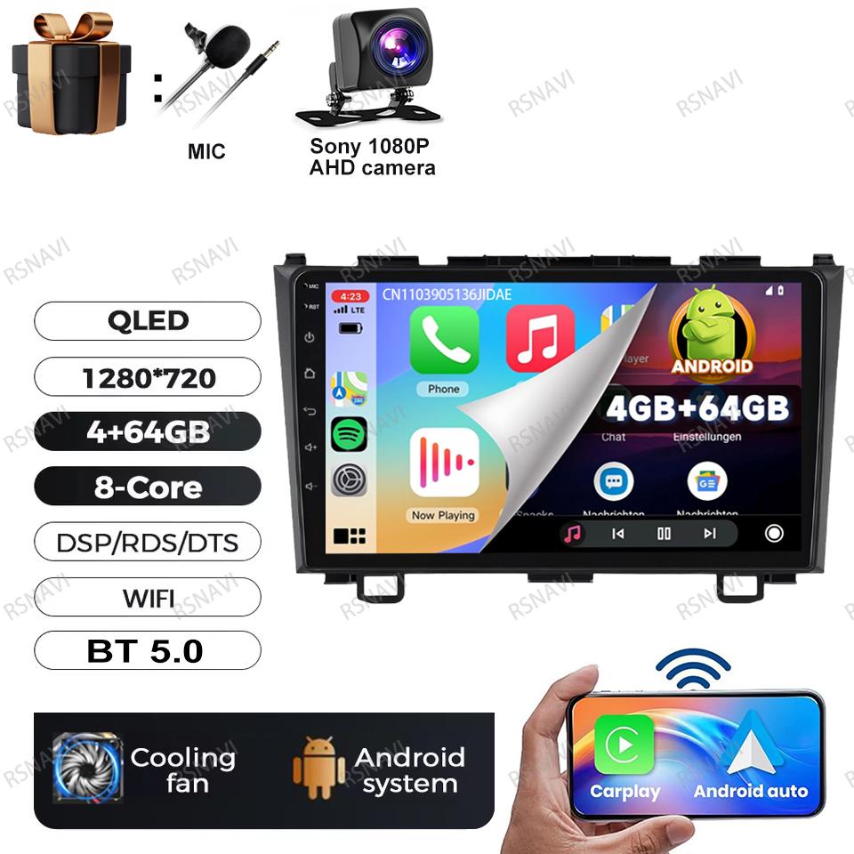 Android 16 Car Radio For Honda CR-V 3 RE CRV 2007-2011 Multimedia Video Player Audio Auto 5G WIFI GPS RDS Navigation Qualcomm BT