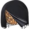Firewood Log Rack Cover, Outdoor Waterproof Log Hoop Cover, Windproof Dry Wood Pile Holder Storage Tarp Heavy Duty UV Resistant Sun Snow Rain Durable
