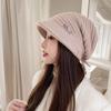 Casual Drawstring Knitted Hat Elegant Ear Protector Thermal Hat Double Layer Thickened Knitted Hat Women's
