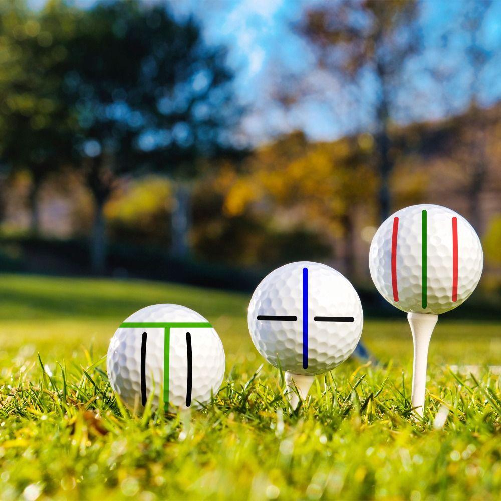 8Pcs/Set 4 Marking Stencils Golf Balls Alignment Exerciser Golf Ball Marker Pen  Gymnasium