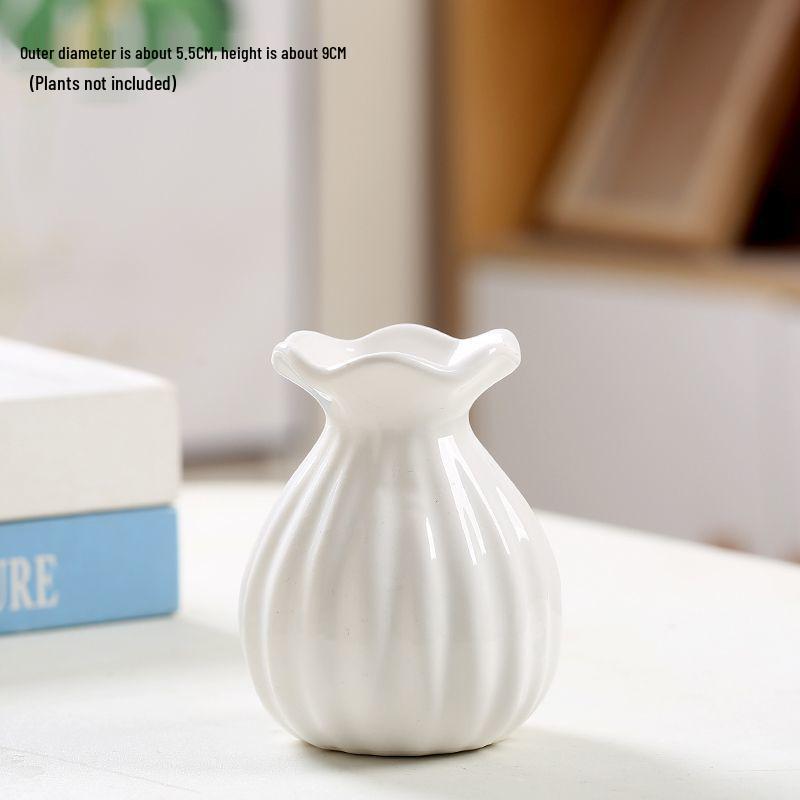 Modern Ins Style Lace Mini Ceramic Vase for Living Room Decor