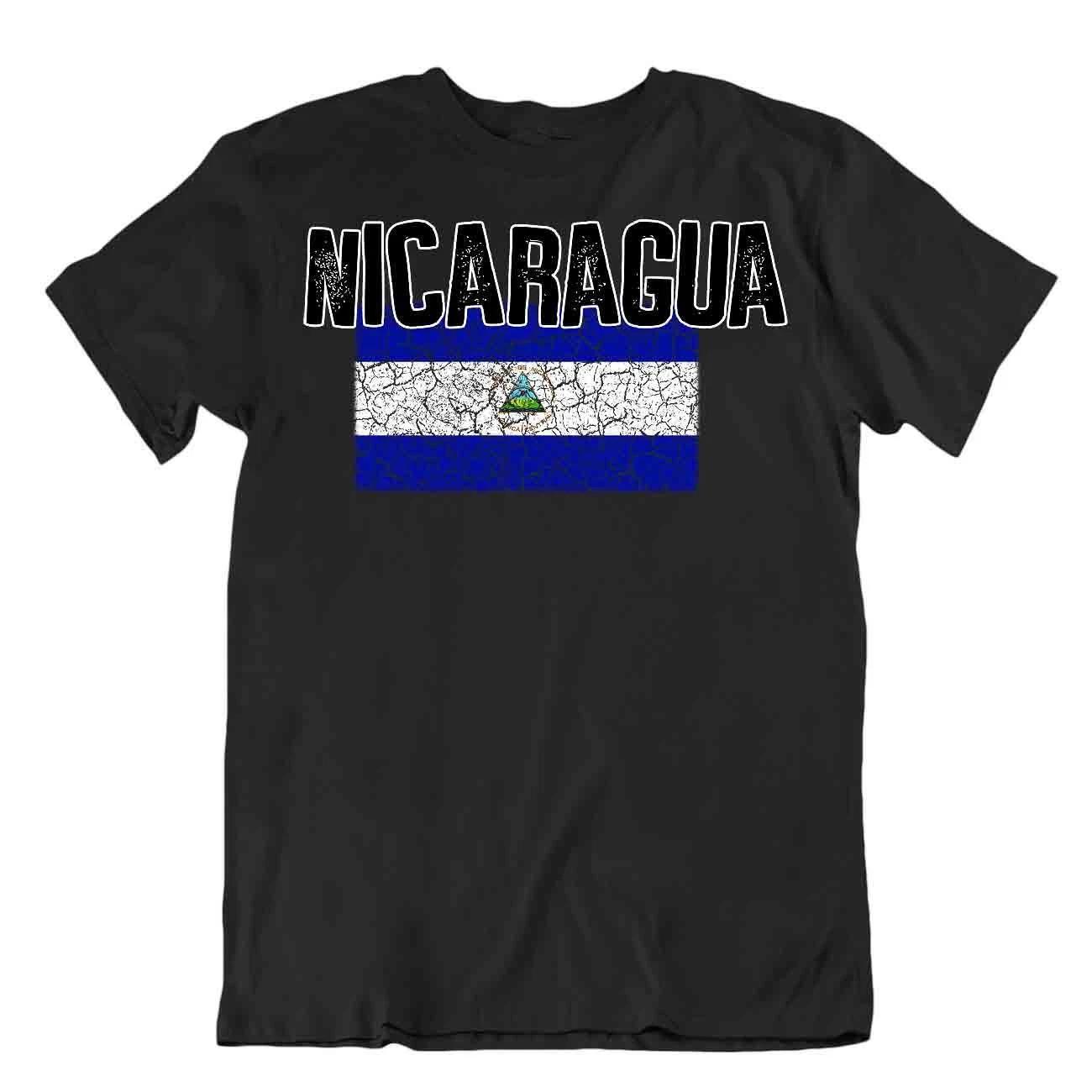 Flag T-Shirt Nicaragua Fashion Country Souvenir Gift Tee Pride logo L